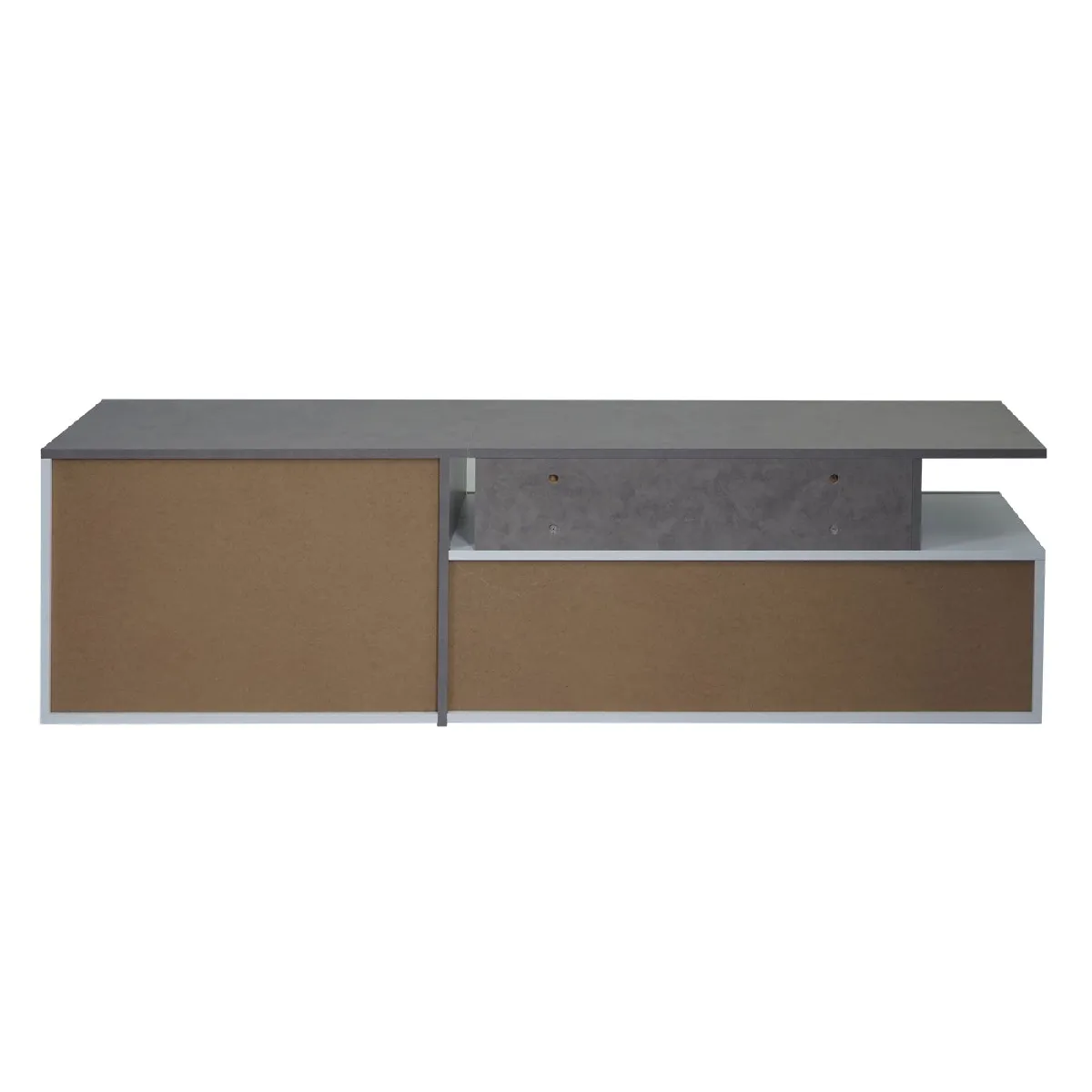 Decoshop26 Meuble TV aspect béton - Blanc