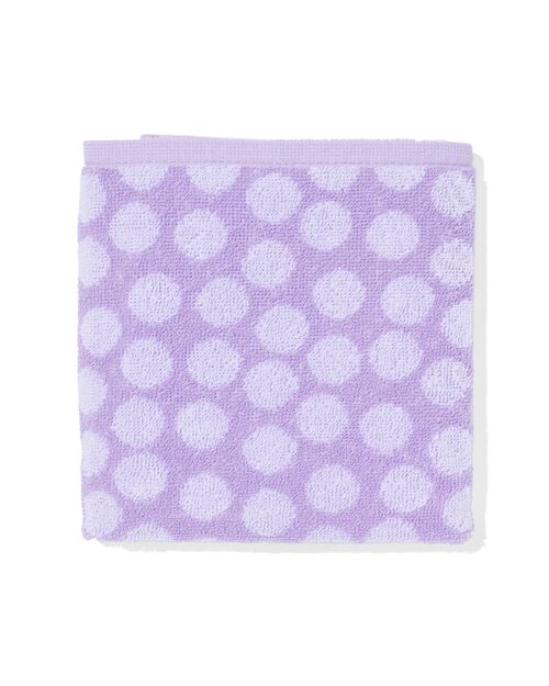 essuie-mains 50x50 coton lilas à pois