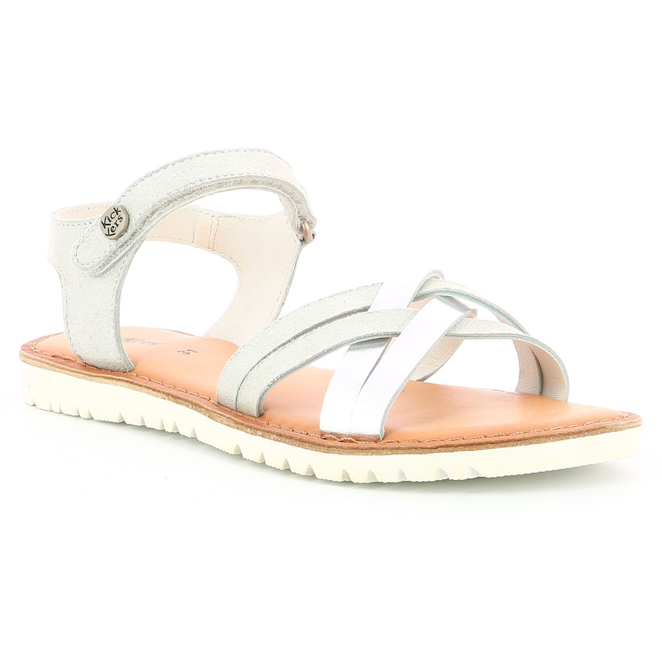 Kickers Sandales en Cuir Betternew argentées