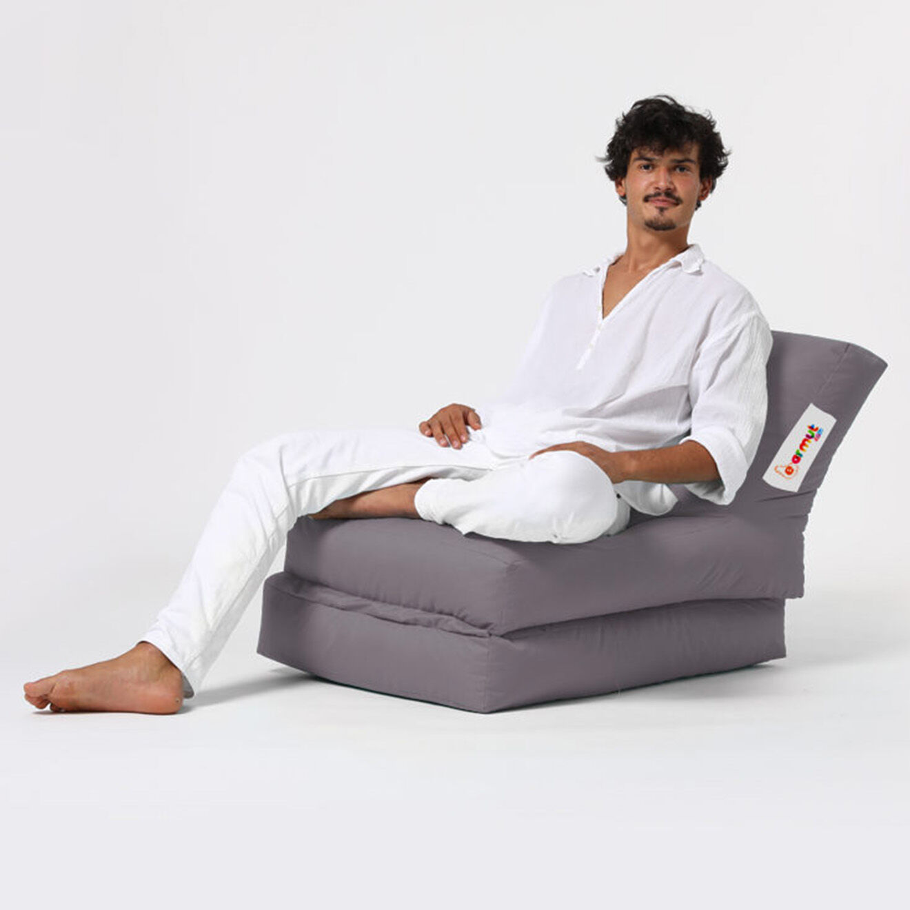 Homitis Pouf Siesta gris - 55x40x40 cm