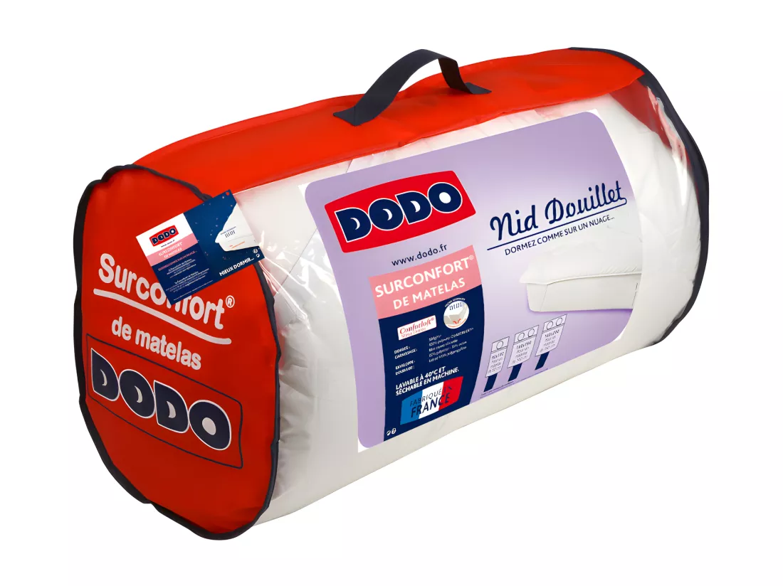 Surconfort de matelas DODO - 90x190 cm -NID DOUILLET