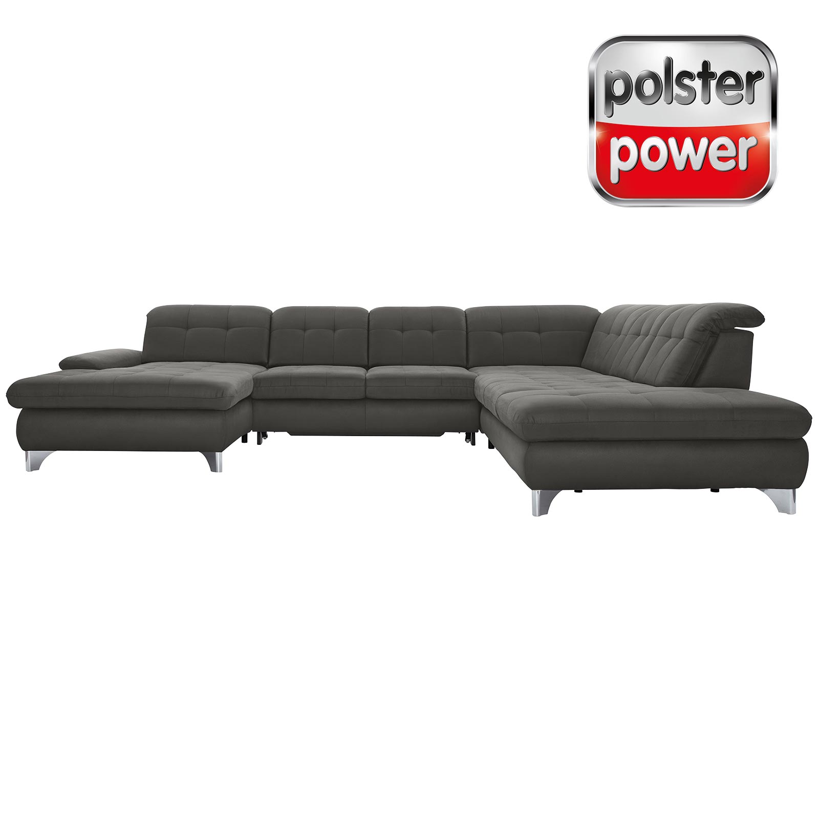 polsterpower Wohnlandschaft - Holiday steel - Basismodell - Recamiere links