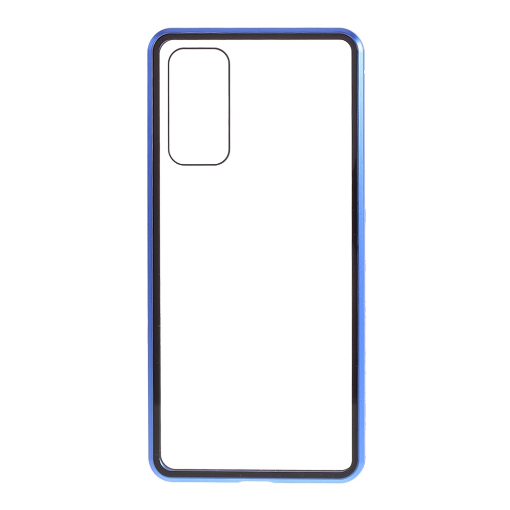 Samsung Galaxy S20 FE / S20 FE 5G Magnetische Alu Schutzhülle mit Panzer Glas Backcover   Displayschutz (Magnet-Technologie) - Blau
