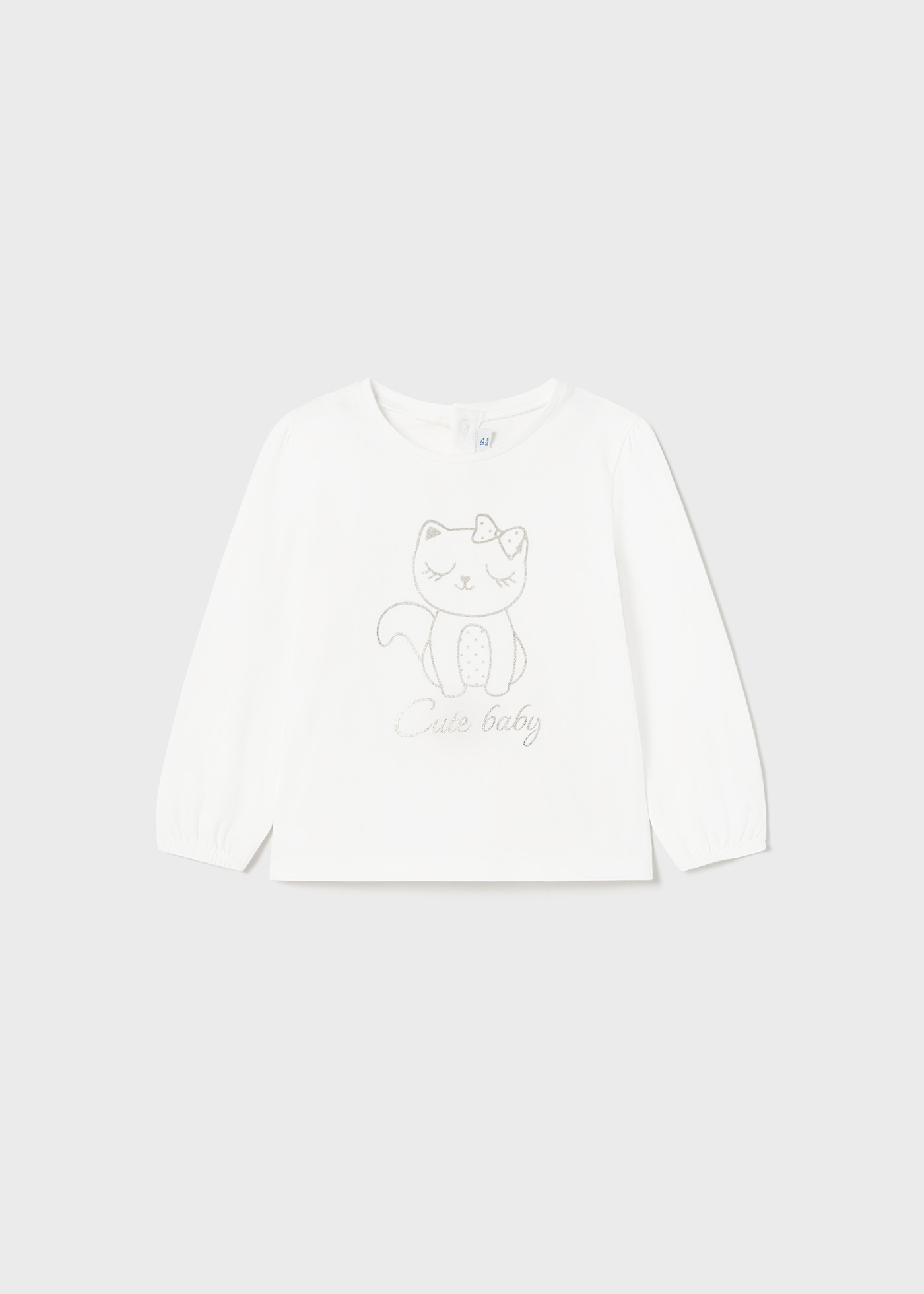 Camiseta de manga comprida feita de algodão sustentável para bebês