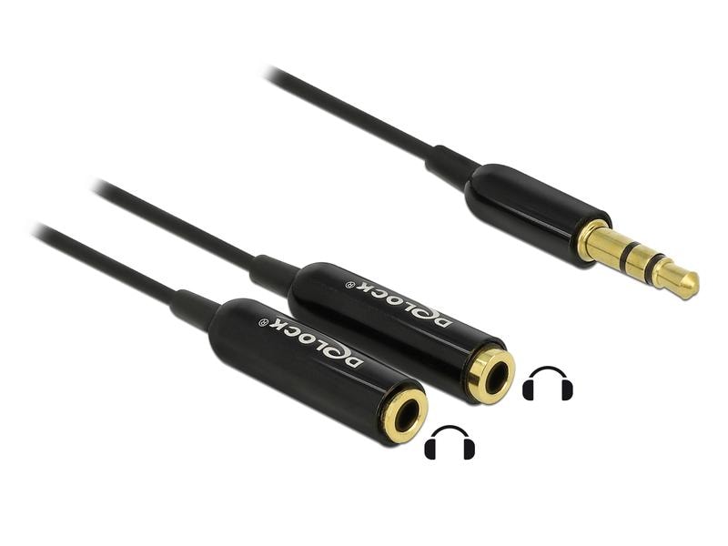 Delock Audio-Kabel Klinke 3.5 mm, male – female, 0.25 m Sch Delock Kabel Audio Splitter Klinkenstecker 3.5 mm 3 Pin > 2 x Klinkenbuchse 3.5 mm 3 Pin 25 cm