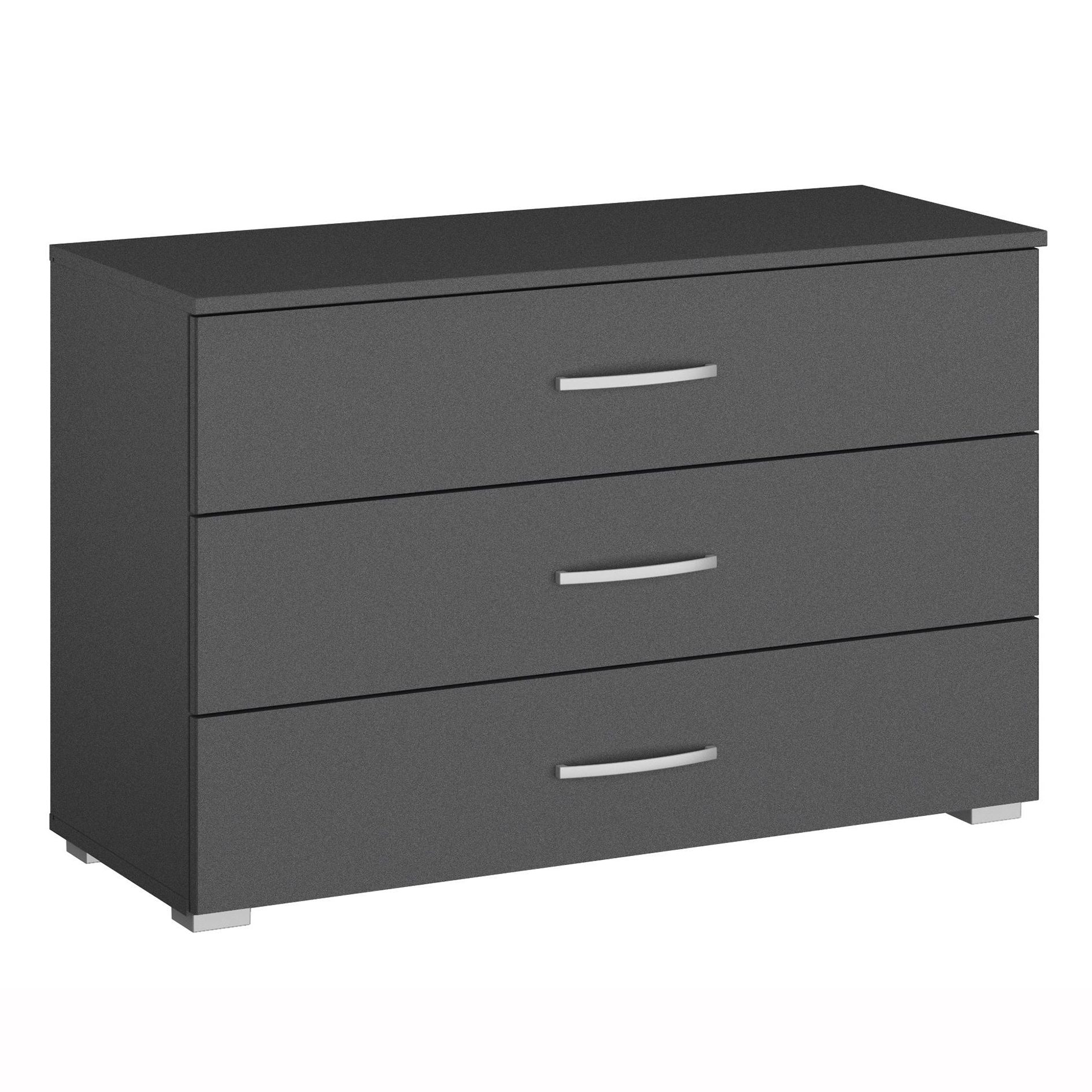 Kommode - grau metallic - 3 Schubkästen - 93 cm
