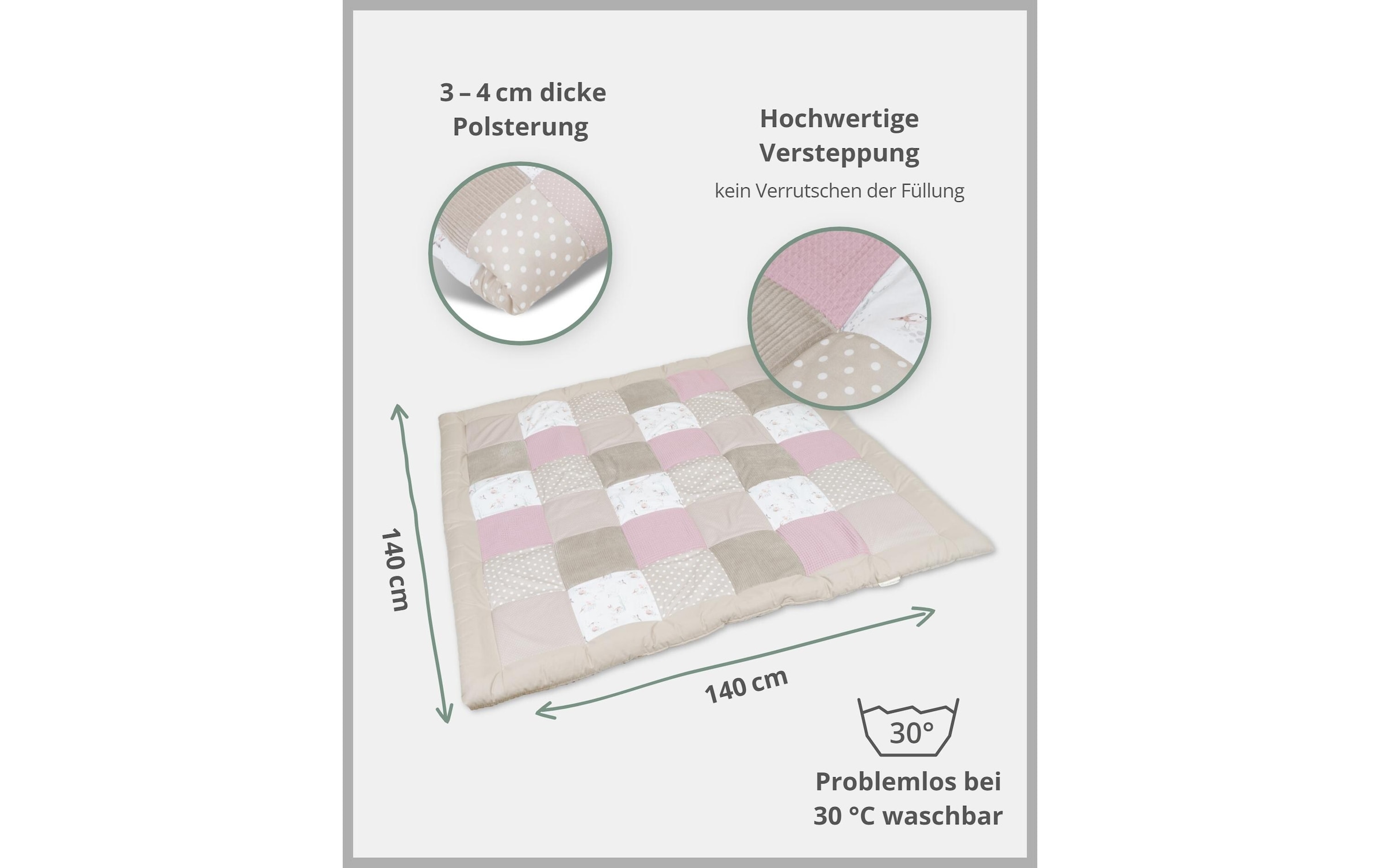 ULLENBOOM ® Krabbeldecke »Märchenwald 140 x 140 cm«