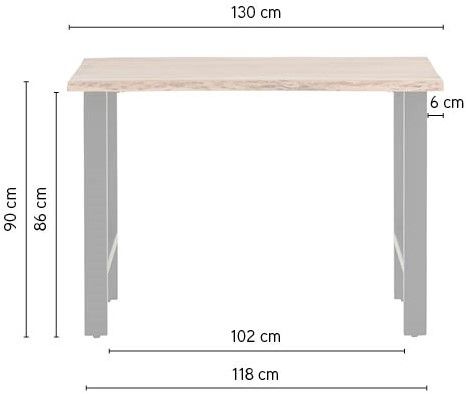 Bartafel Nebel B130 x D80 x H90 cm