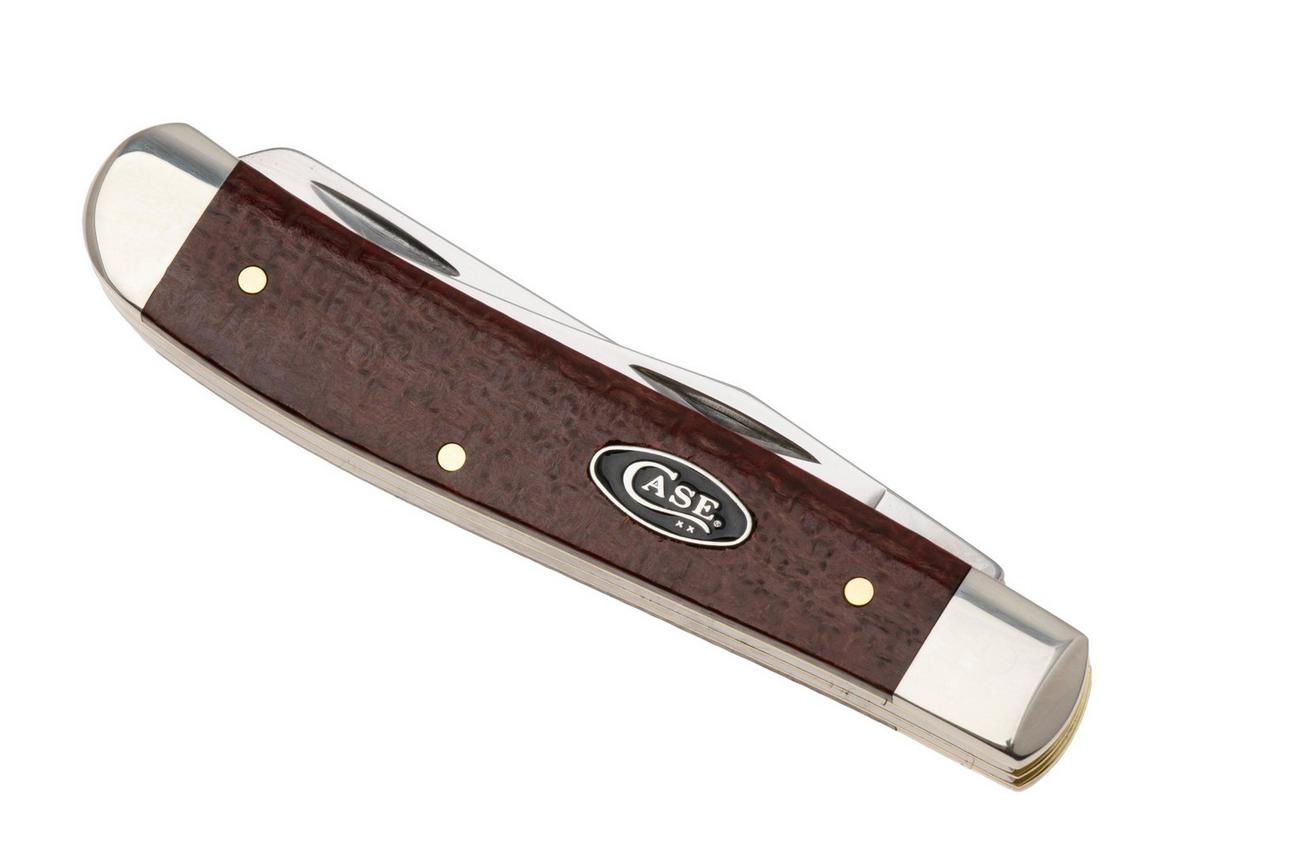 Case Mini Trapper Smooth Dark Red Burlap Micarta, 12271, 10207 CS zakmes