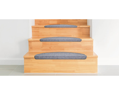 Rambo grijze trapmattenset, 28x65 cm, 15 stuks