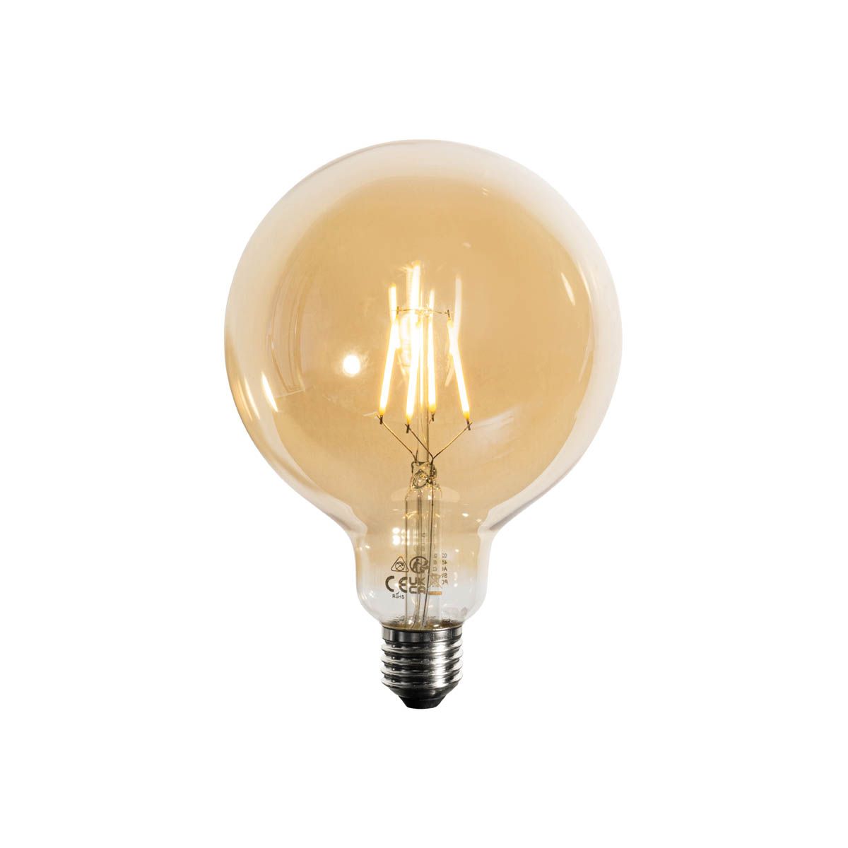 Set van 5 E27 3-staps dimbaar LED goud G125 4W 450 lm 2700K