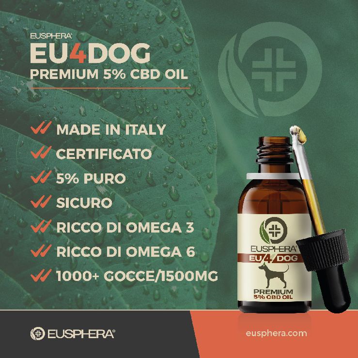 CBD-Öl für das Wohlbefinden von Hunden mit beruhigender Wirkung - EU4DOG - Eusphera