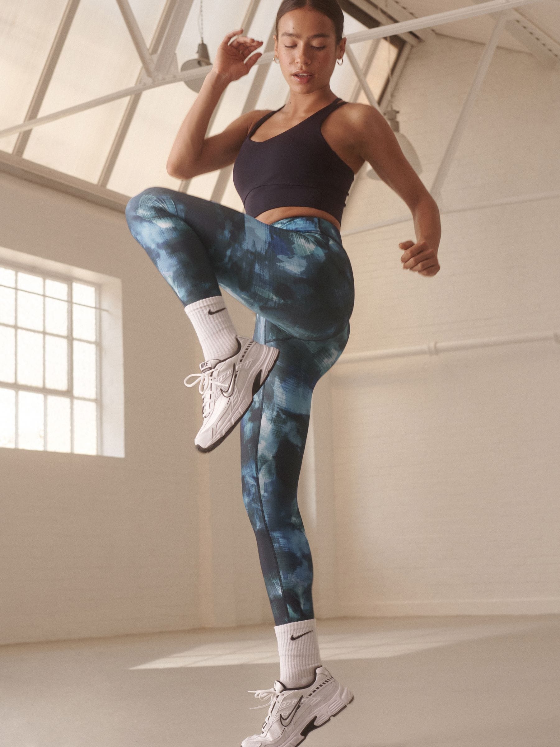 Blue Paint Print - Power Active sportlegging