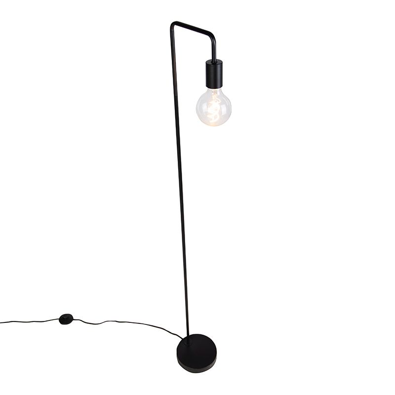Moderne vloerlamp zwart rond 145cm - Facil
