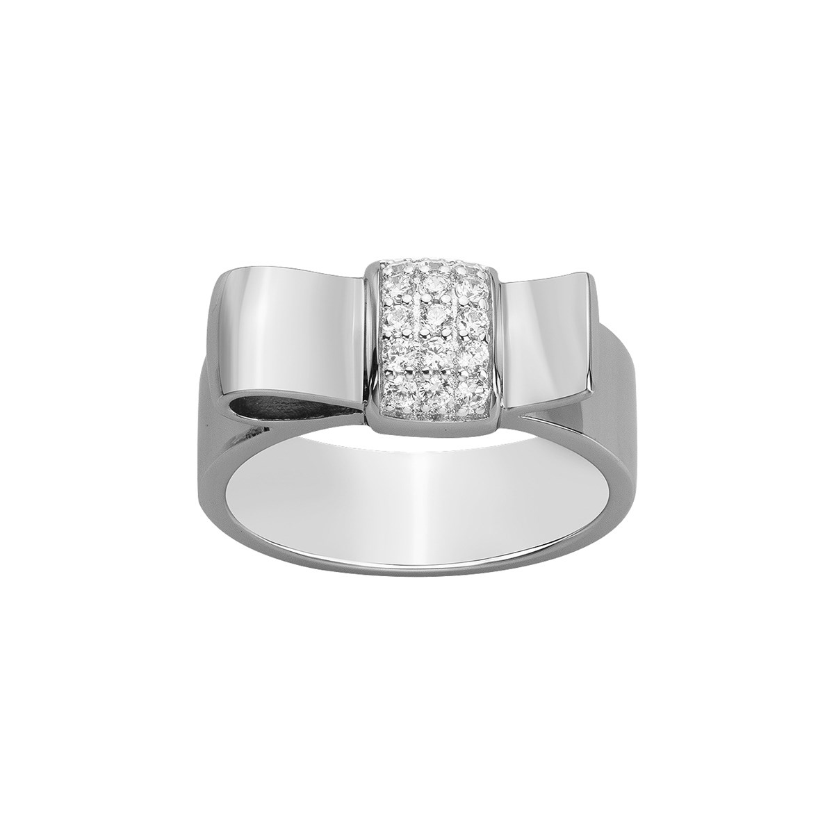 Bague en Argent avec oxyde de zirconium blanc