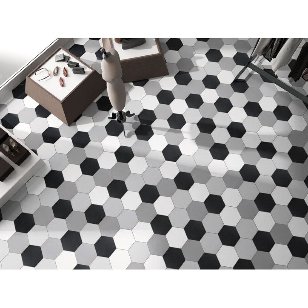 FLIS CODICER HEXAGON BASIC SVART 25X22CM 1.04M²/PK