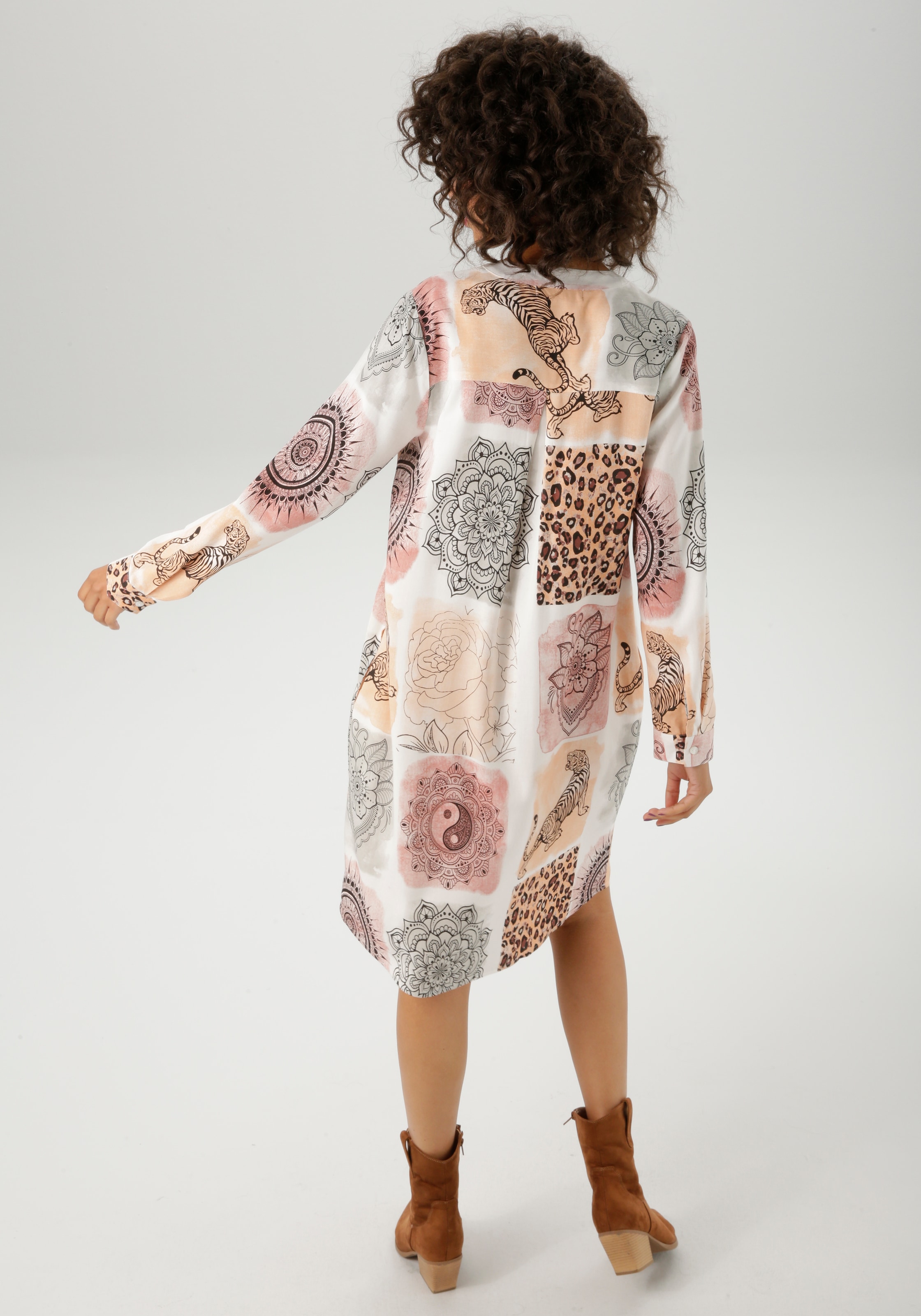 Aniston CASUAL Tunikakleid mit fantasievollem Patch-Druck- jedes Teil ein Unikat- NEUE KOLLEKTION