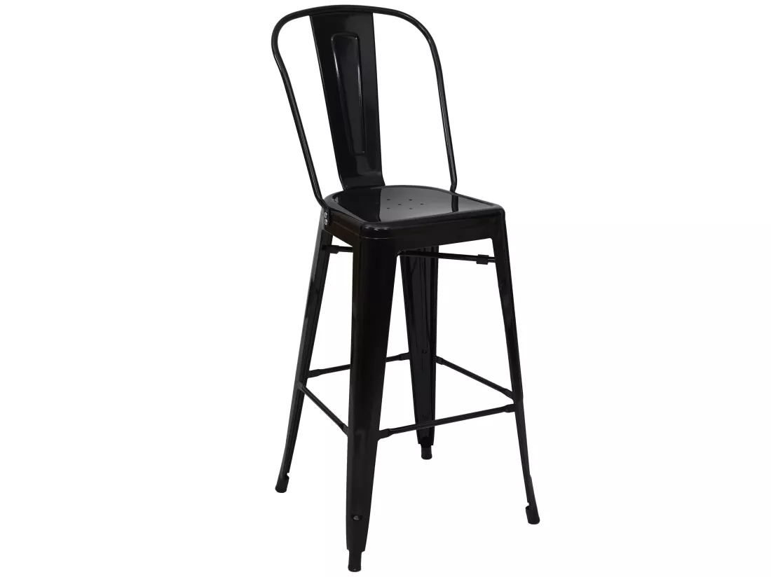 Set de table haute MCW-A73 métal (3 pièces), noir