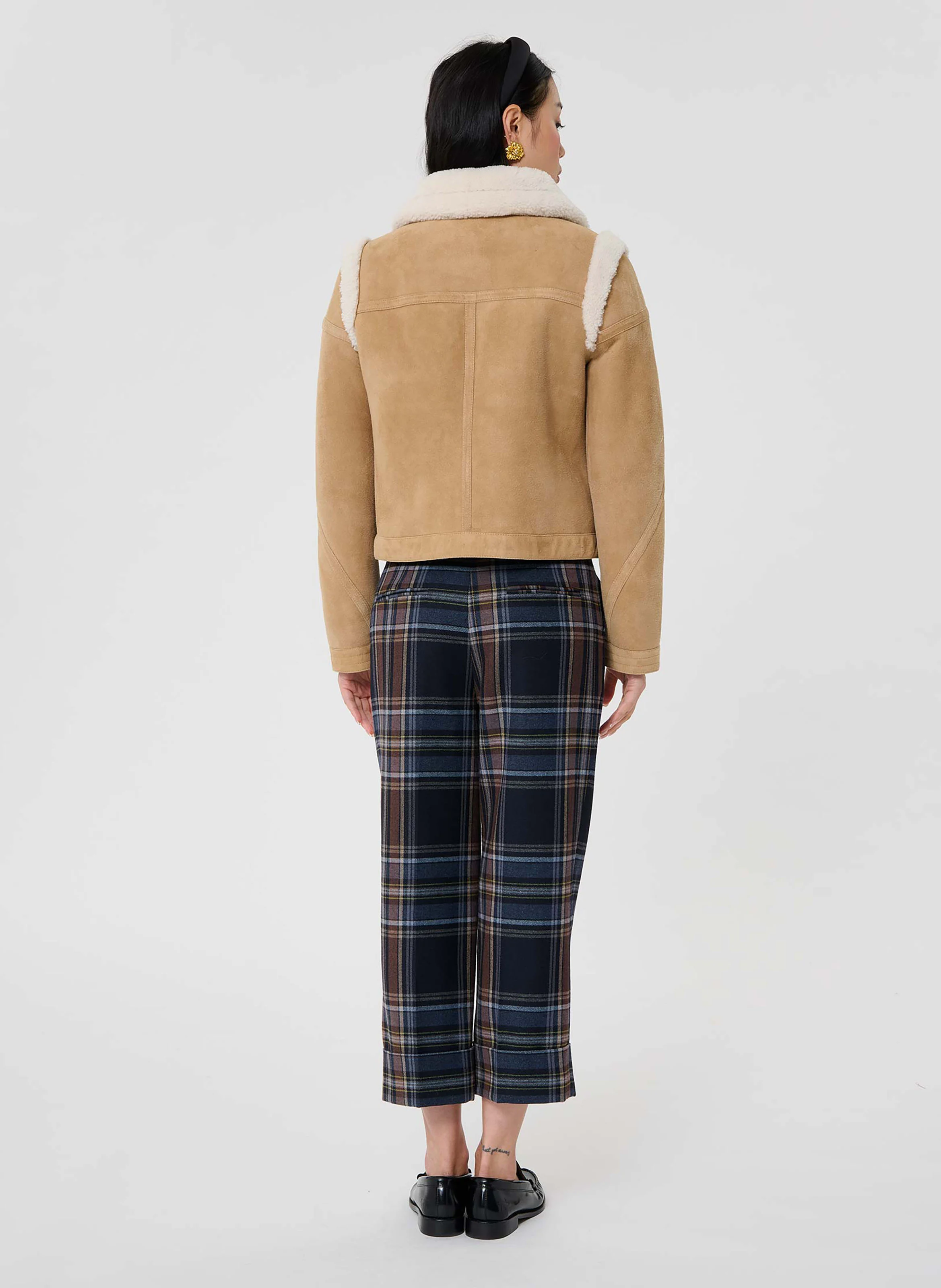 MUSE - Manteau court suédé en cuir | Marron