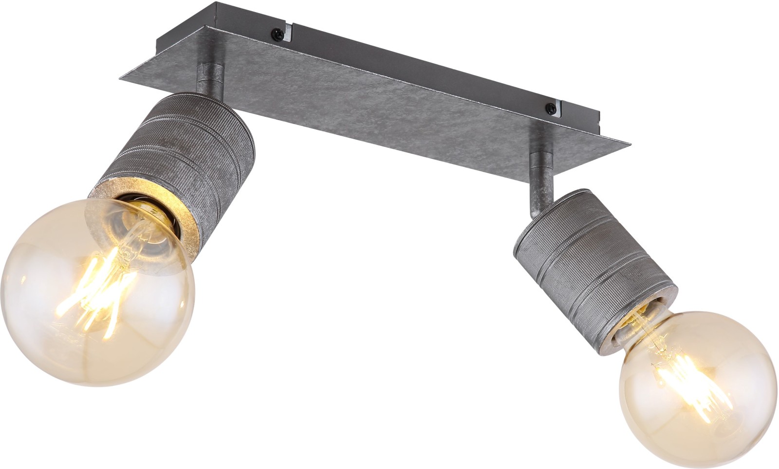Deckenstrahler - silber - gerillt - 2-flammig