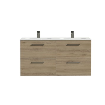 Tiger badkamermeubel Studio 120cm chalet eik/matwit met ronde RVS greep