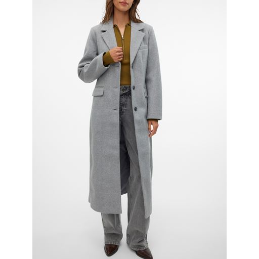 Vero Moda Vincemilan Lang Frakke, Light Grey Melange, XL