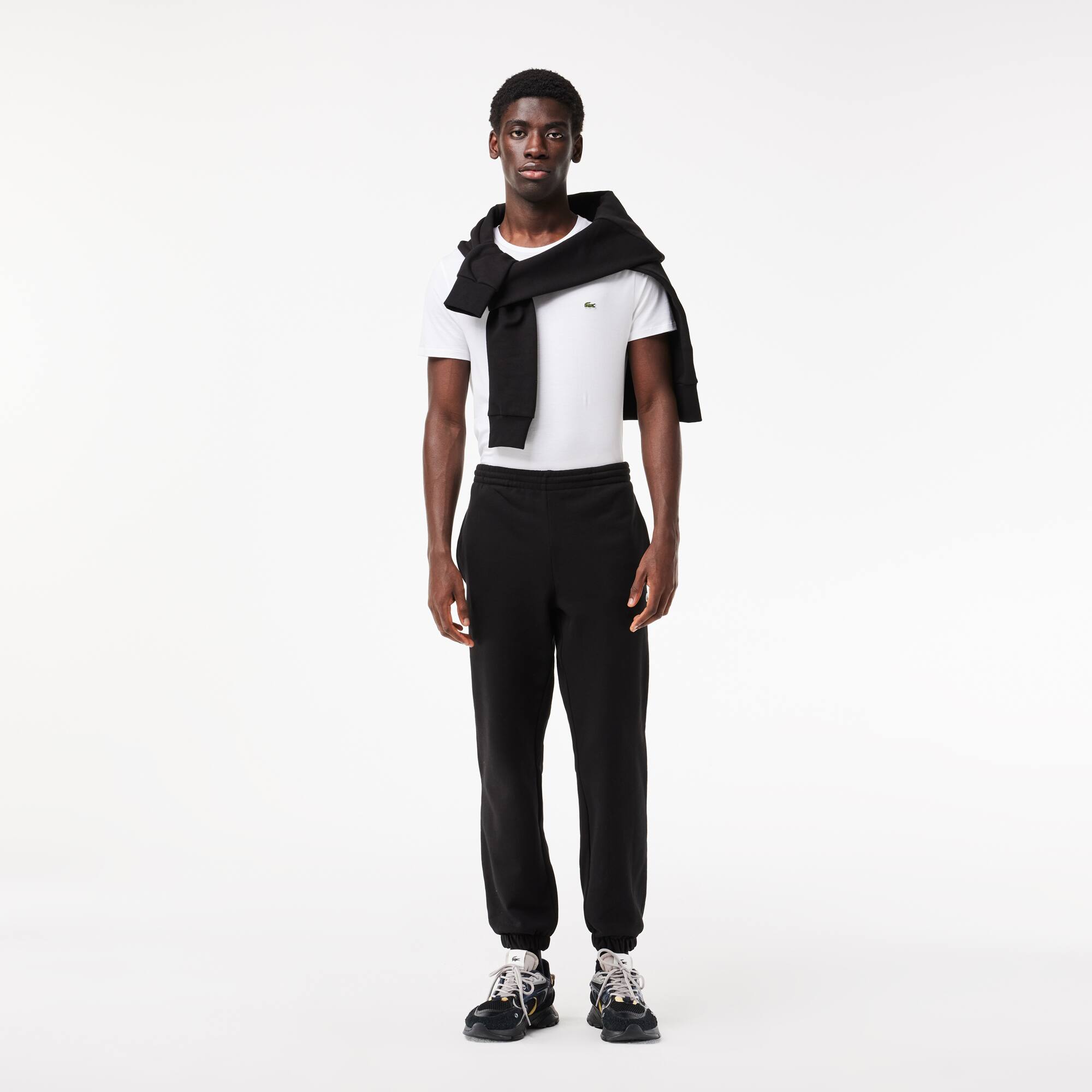 Pantalon de survêtement Jogger homme Lacoste en molleton gratté Pantalons de survêtement - Noir - Lacoste - Homme