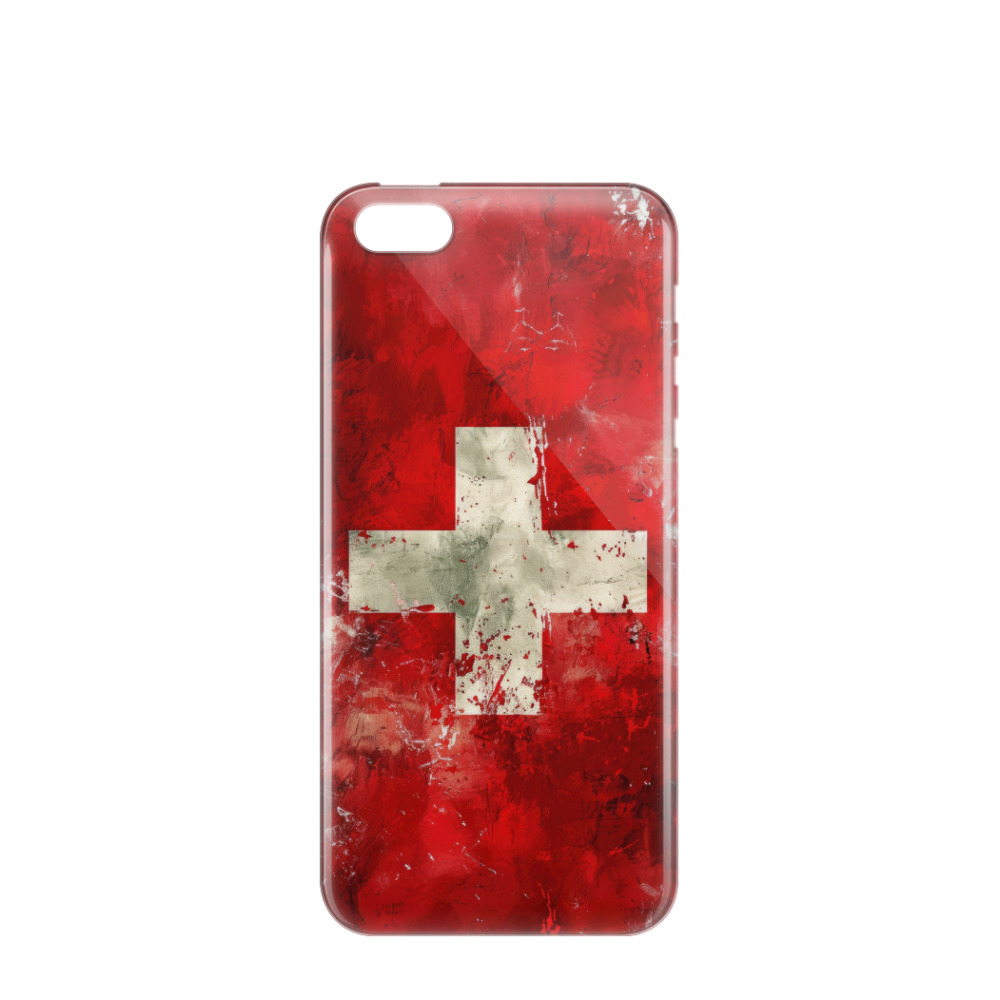 iPhone 5 Gummi Hülle Swiss Art - Rot