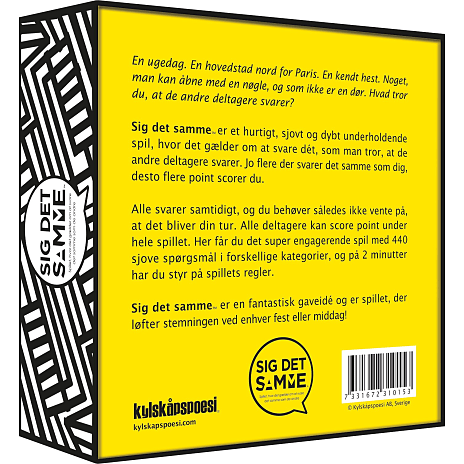 Kylskåpspoesi Sig Det Samme selskabsspil