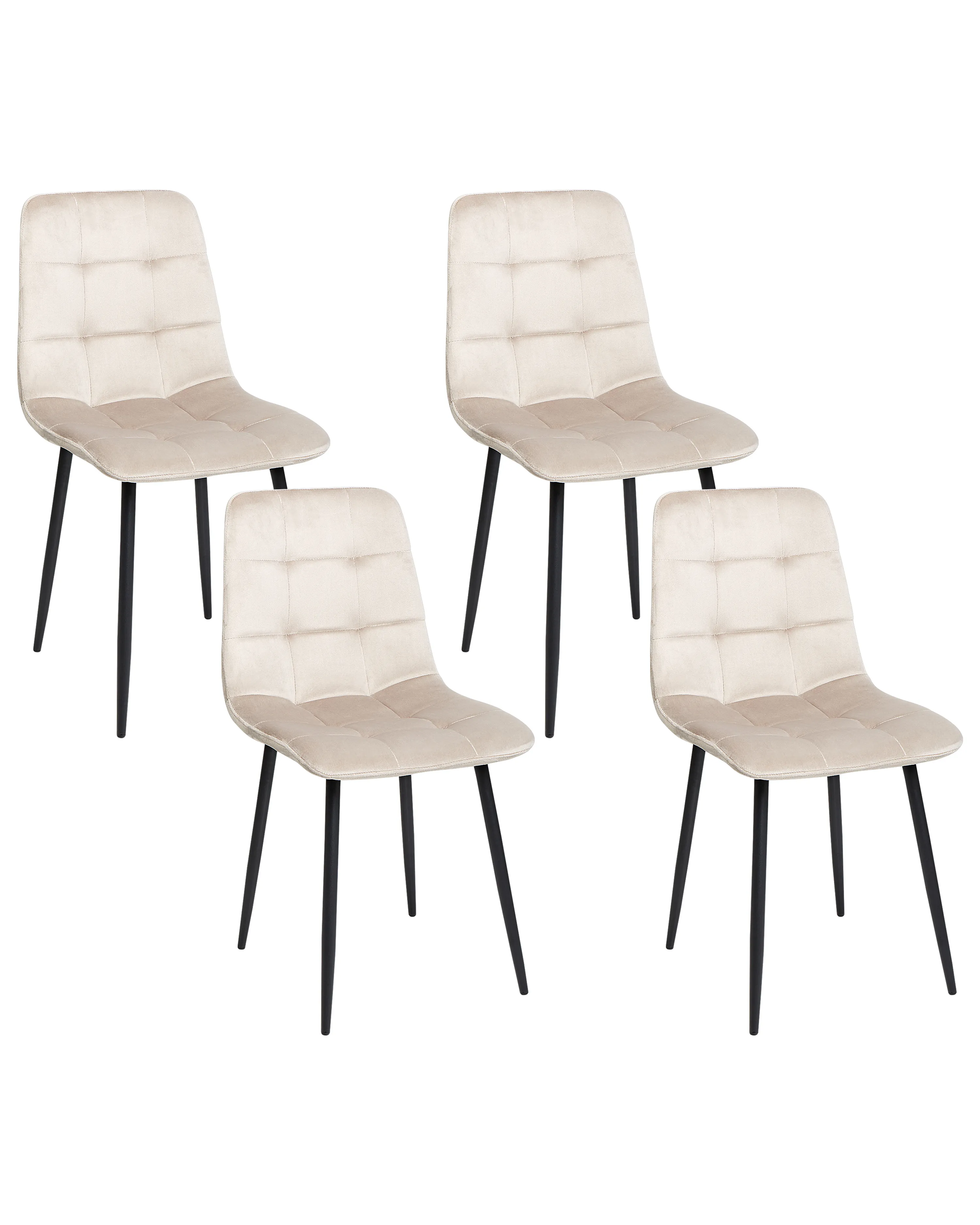 Set van 4 eetkamerstoelen POWELL Fluweel Beige
