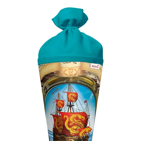 Roth Schultüte Piratenschiff mit Filzverschluss, 70 cm, rund