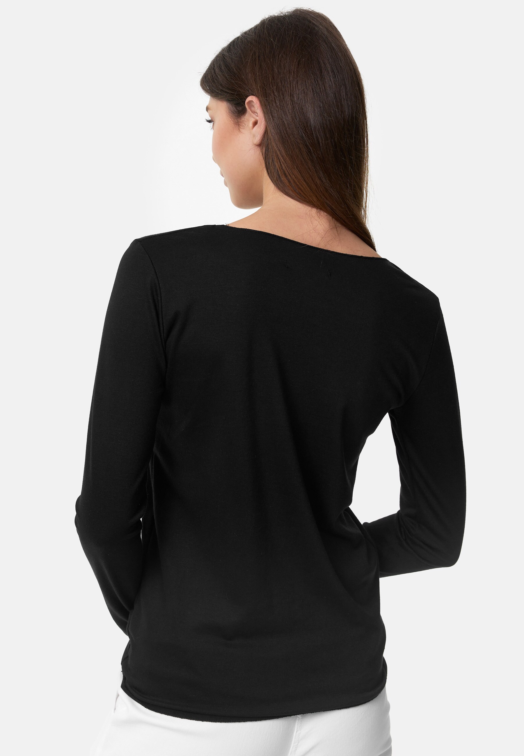 PM SELECTED Damen Longsleeve Legeres Langarm Sommer Shirt mit V-Ausschnitt in Einheitsgröße PM16