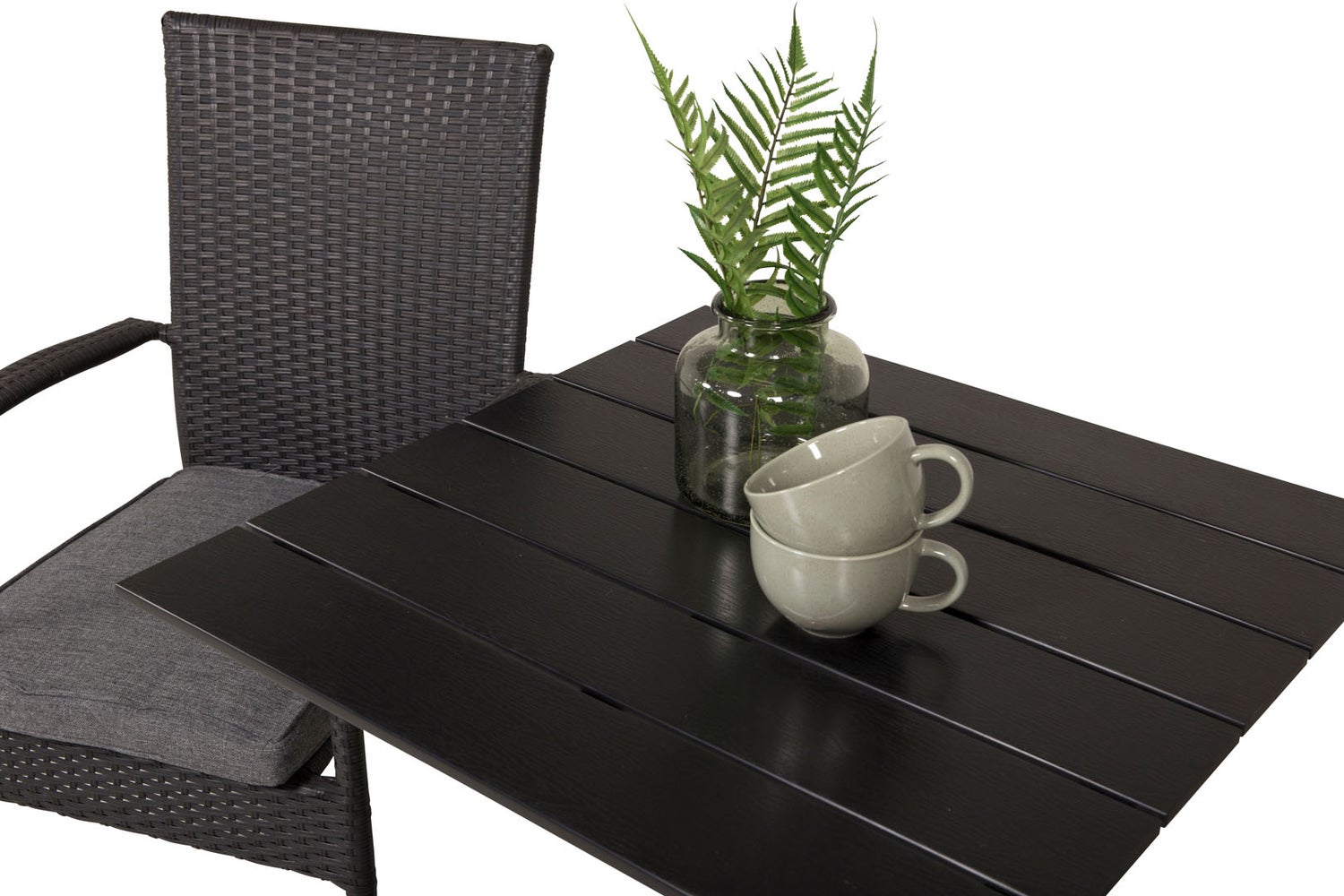 Colorado70*70 tuinset: tafel (70x70cm) en 2 Anna stoelen, zwart. 70 x 70 x 74 cm