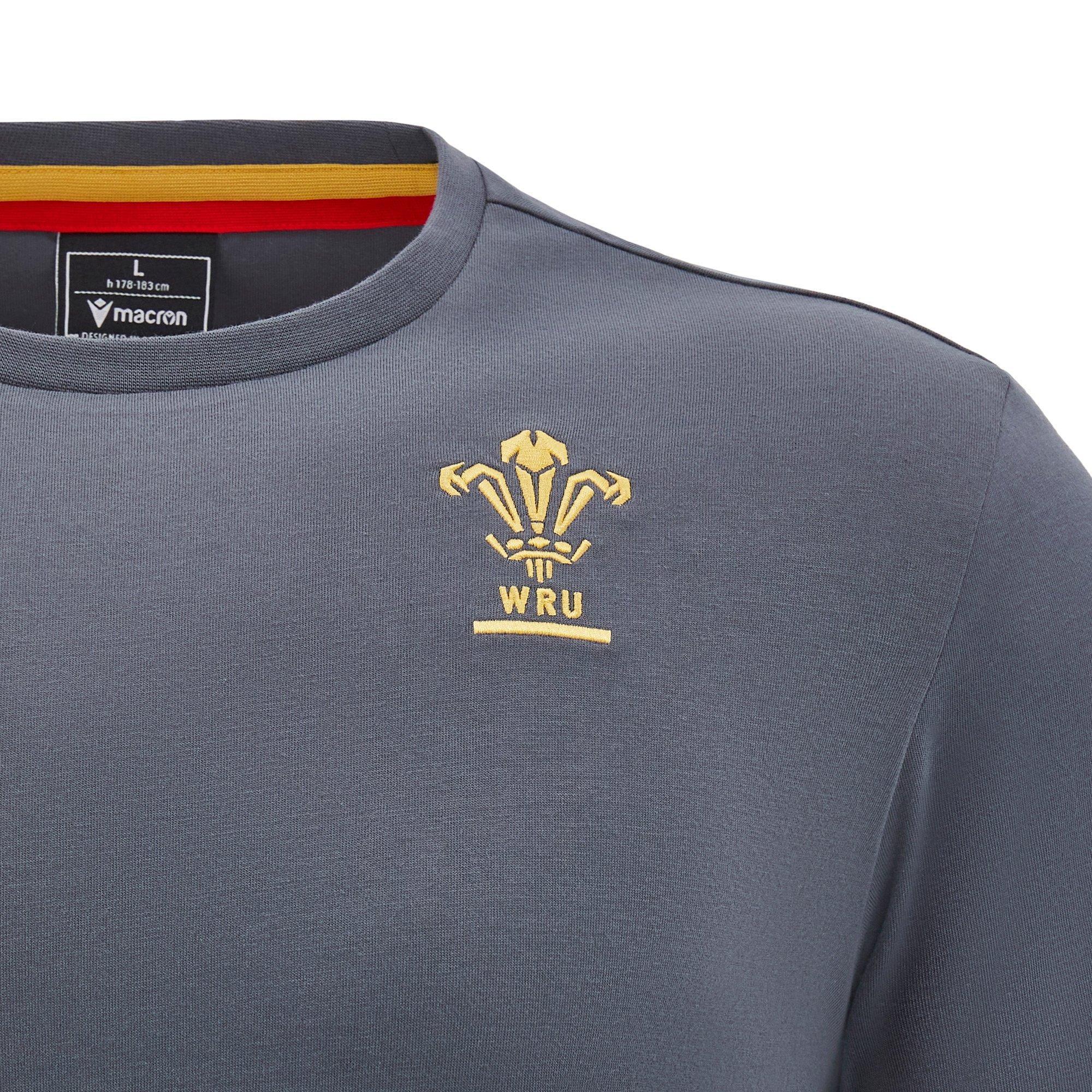 Macron Wales Rugby Union T Shirt 2024 Adults