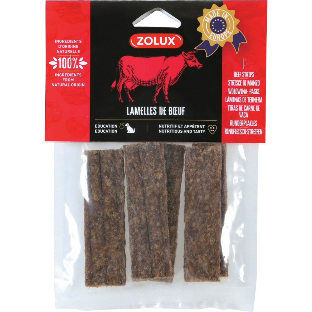Friandises 4 lamelles de bœuf 100 g pour chien