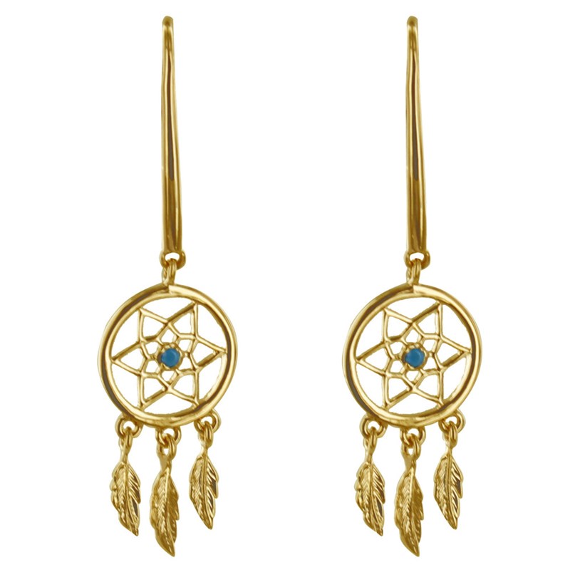 Boucles d'Oreilles Plaqué Or Attrape Rêve