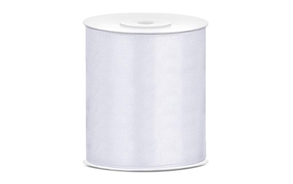 Satinband 10 cm x 25 m, WeissSatinband für schöne Hochzeitsdeko