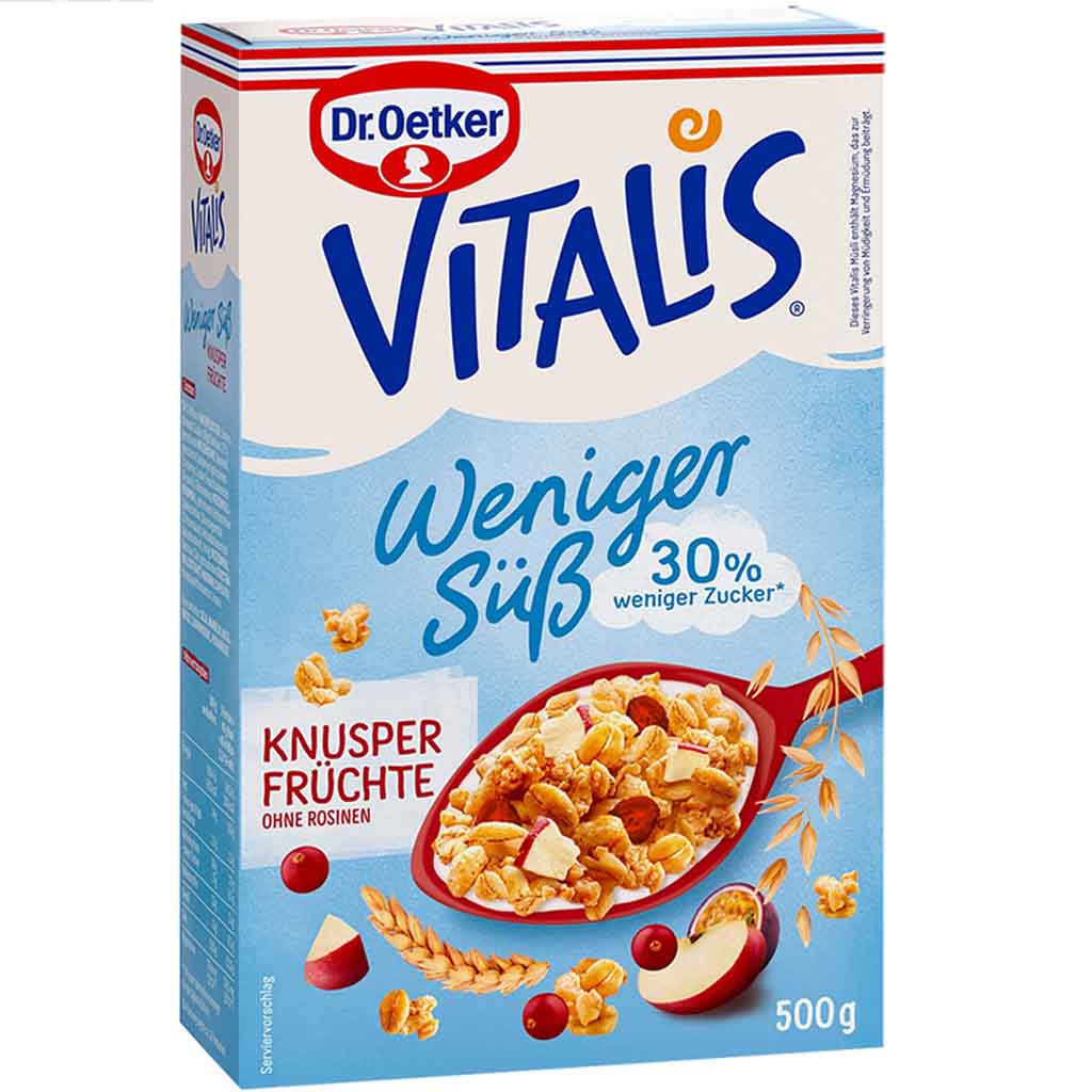 Dr.Oetker VITALIS weniger süß Knusper Früchte 500g MHD:30.9.25