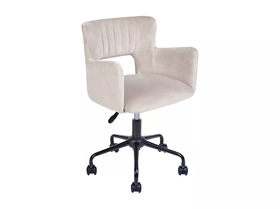 Chaise de bureau SANILAC Velours Taupe