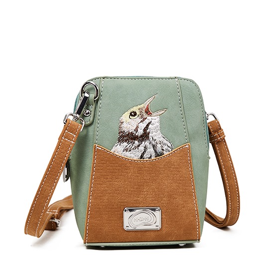 Hi-di-Hi Little Paradise Hand/ Crossbag Light Blue/ Cognac