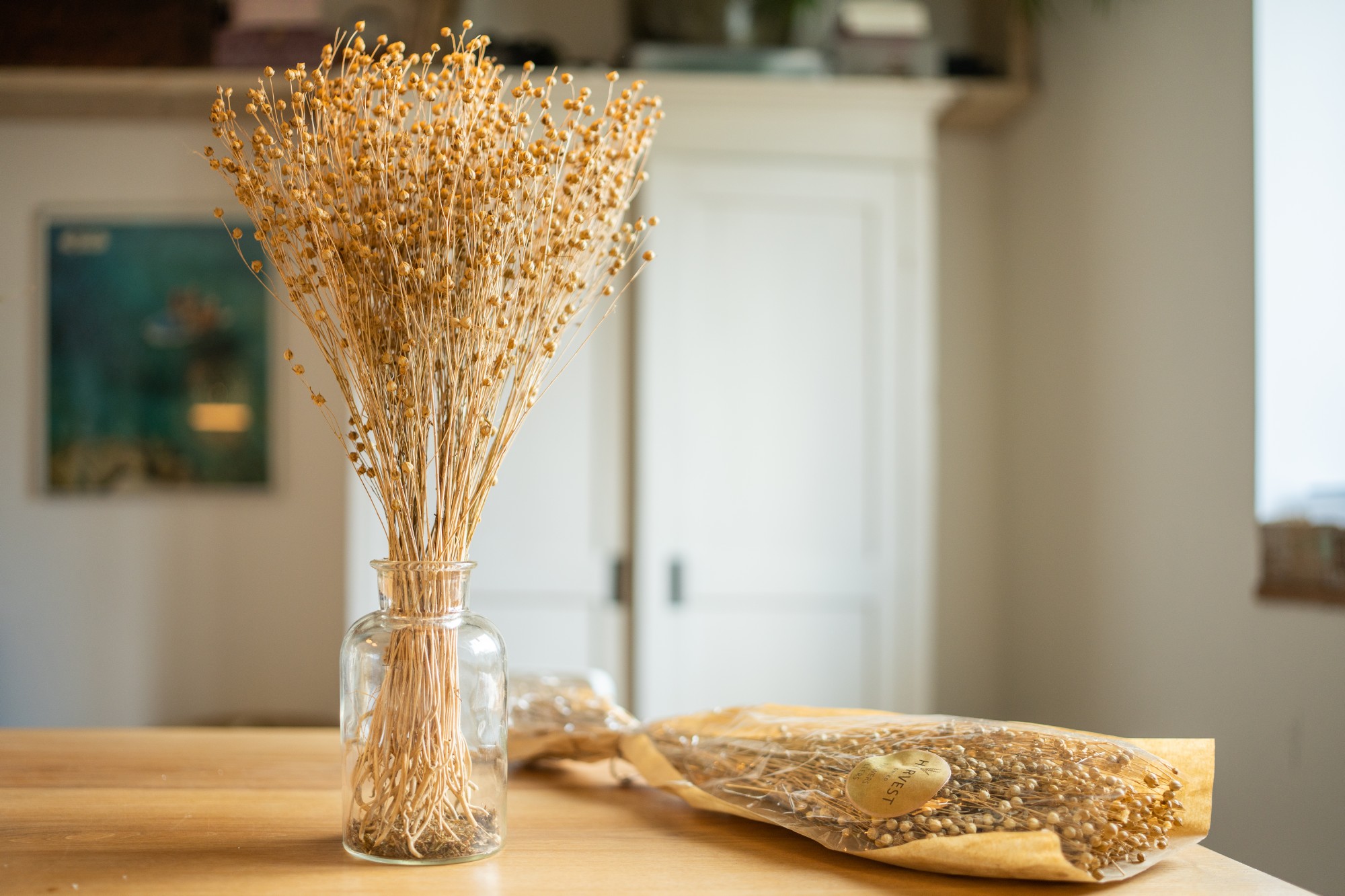 Trockenblumen-Bouquet 'Flachs', H 60 cm von fischer's lagerhaus