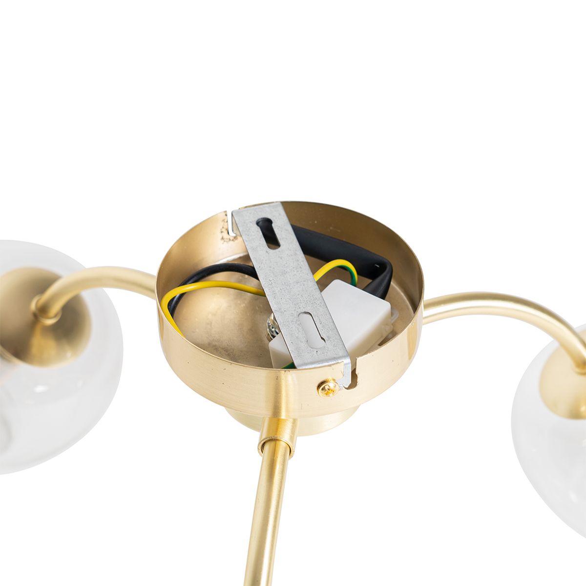 Klassieke plafondlamp goud met glas 3-lichts - Elien