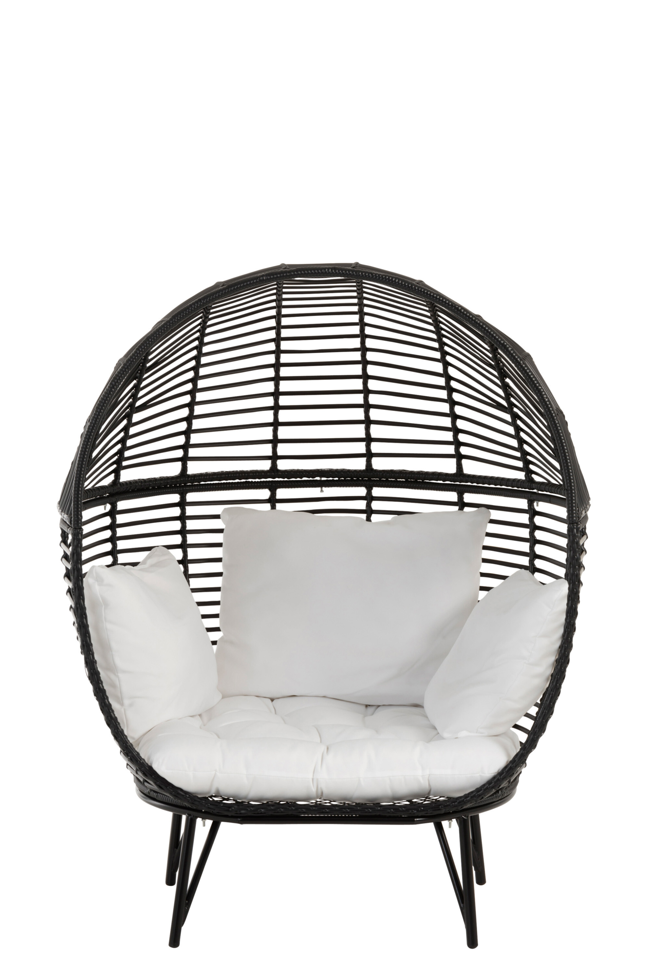 Fauteuil Ovaal staal zwart/wit