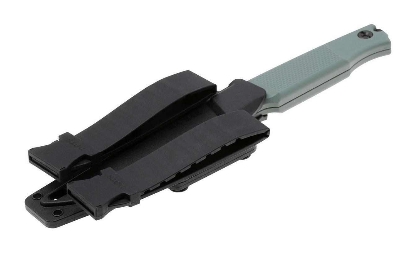 KA-BAR Apex 5500 Blackwashed D2, Grey-Green GFN, vaststaand mes, Petr Janda design