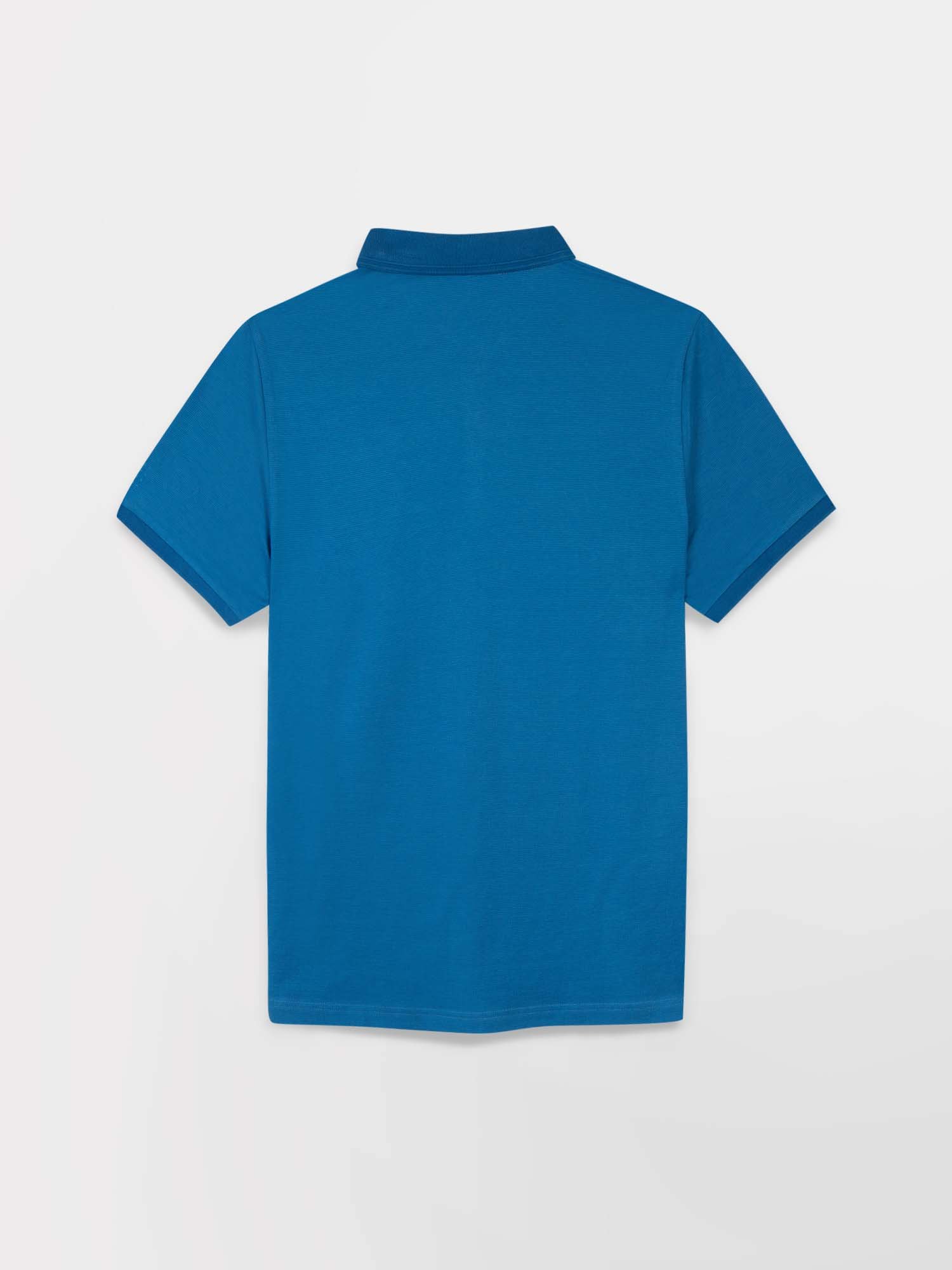 Polo Homme Manches Courtes Jersey Coton Bleu