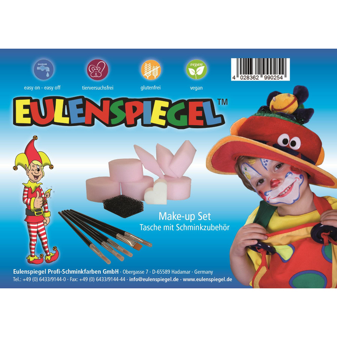 Schminkzubehör-Set von Eulenspiegel - 15-teilig