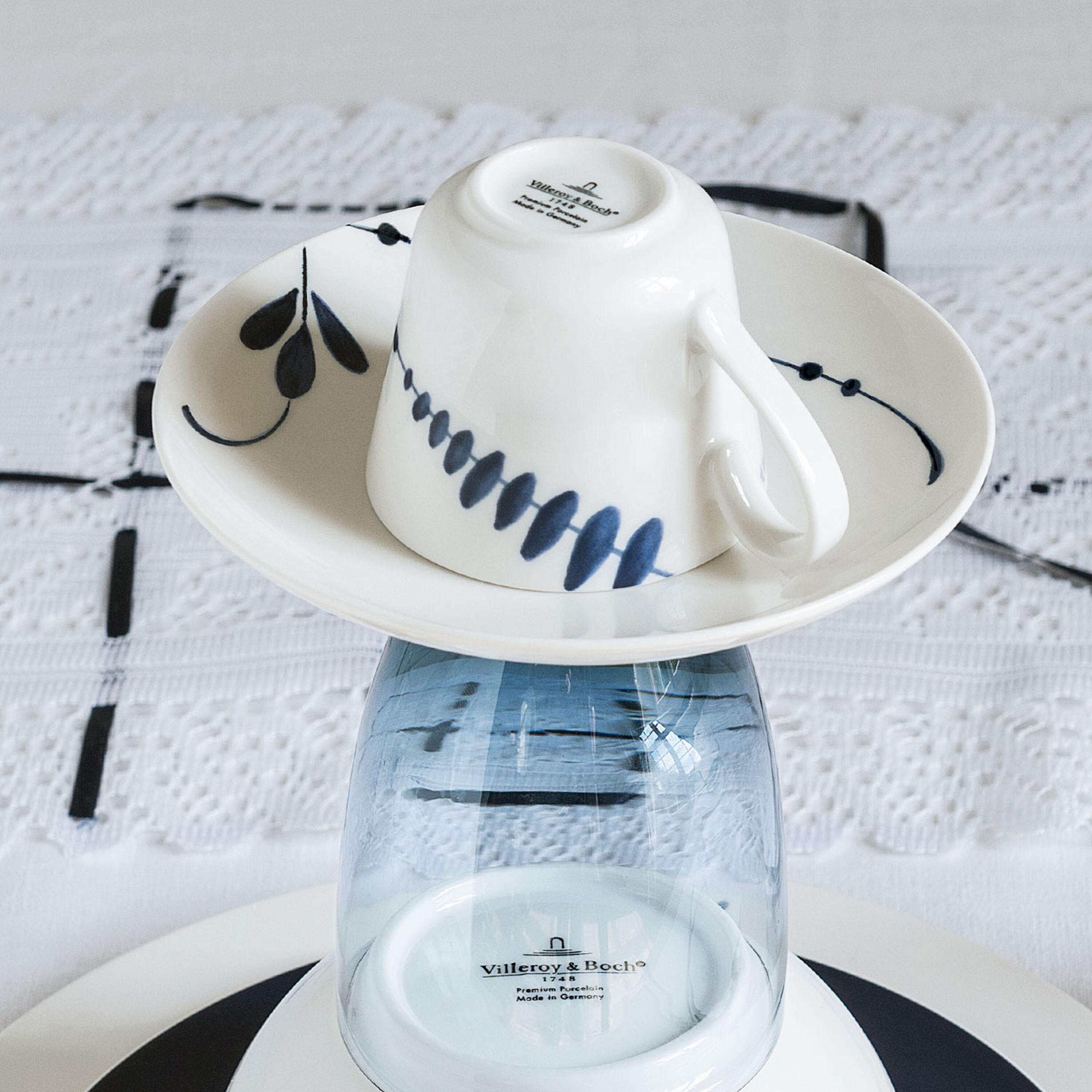 Vieux Luxembourg Coffee cup saucer White, 5.9'', Premium Porcelain