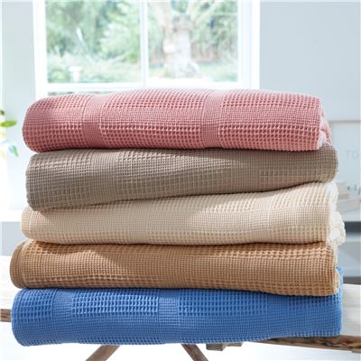 Couverture COTON NID-D'ABEILLES - Tempérée