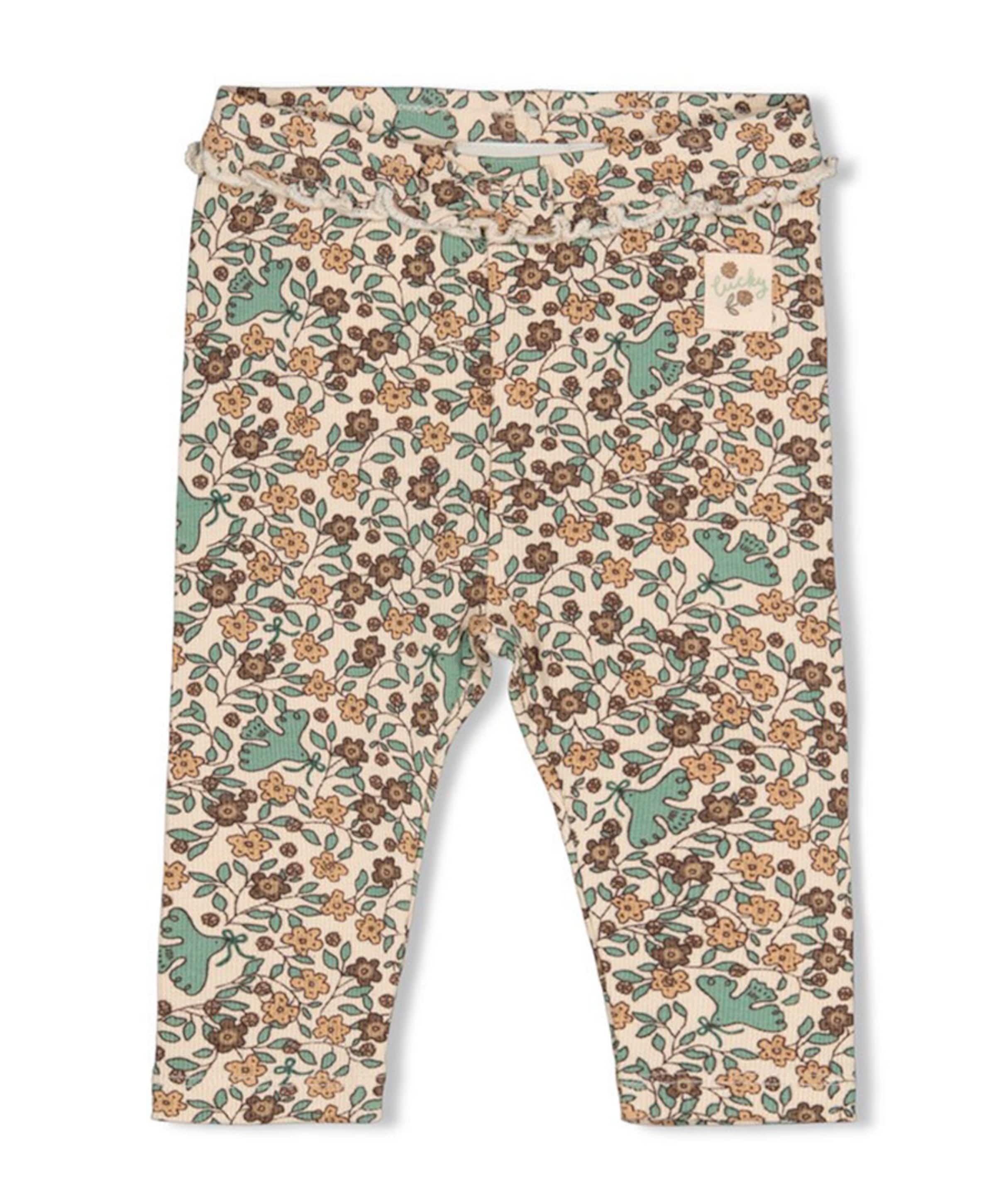 Feetje Legging rib AOP meisjes broek ecru