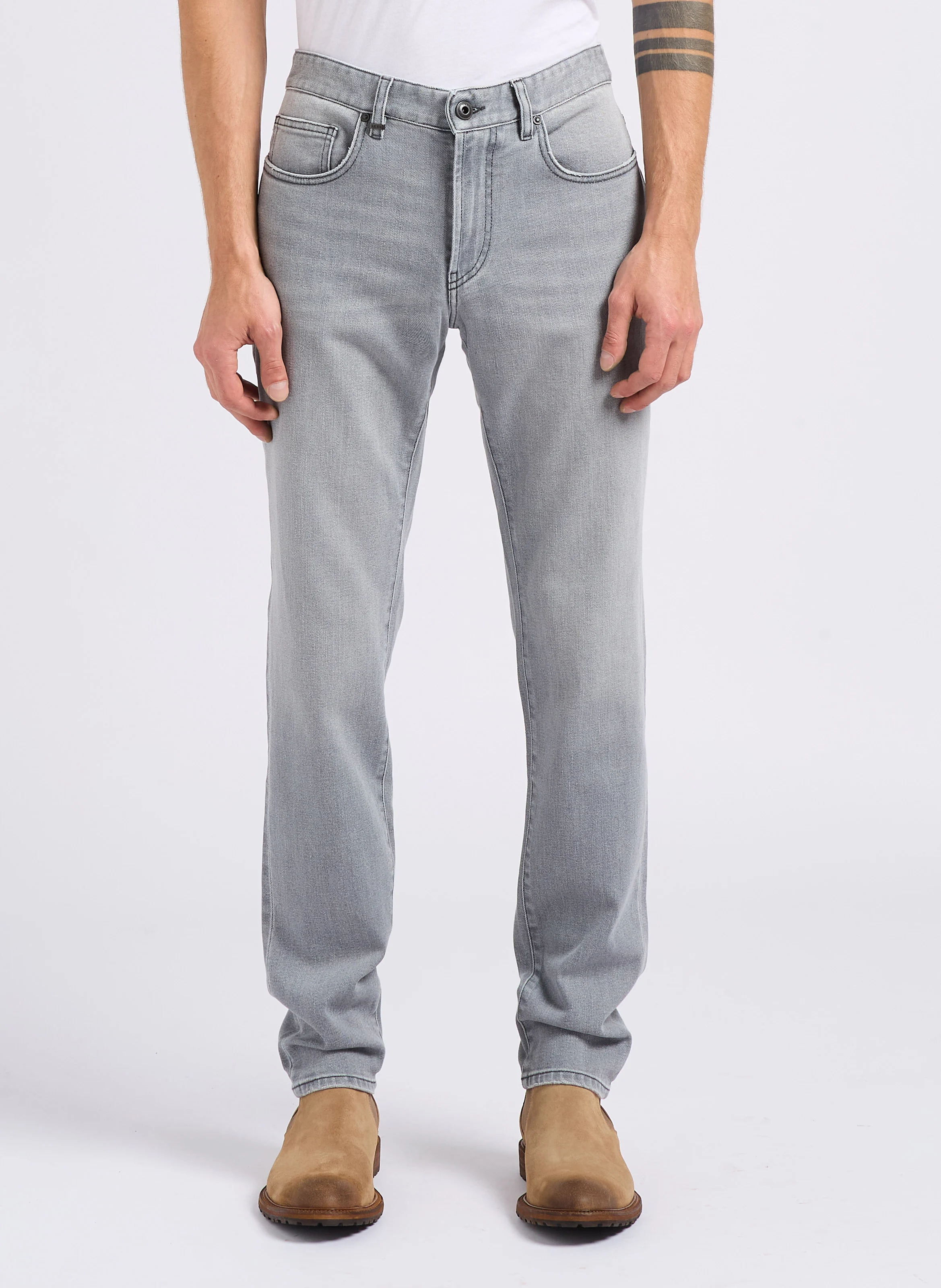 Jean slim en coton mélangé | Gris